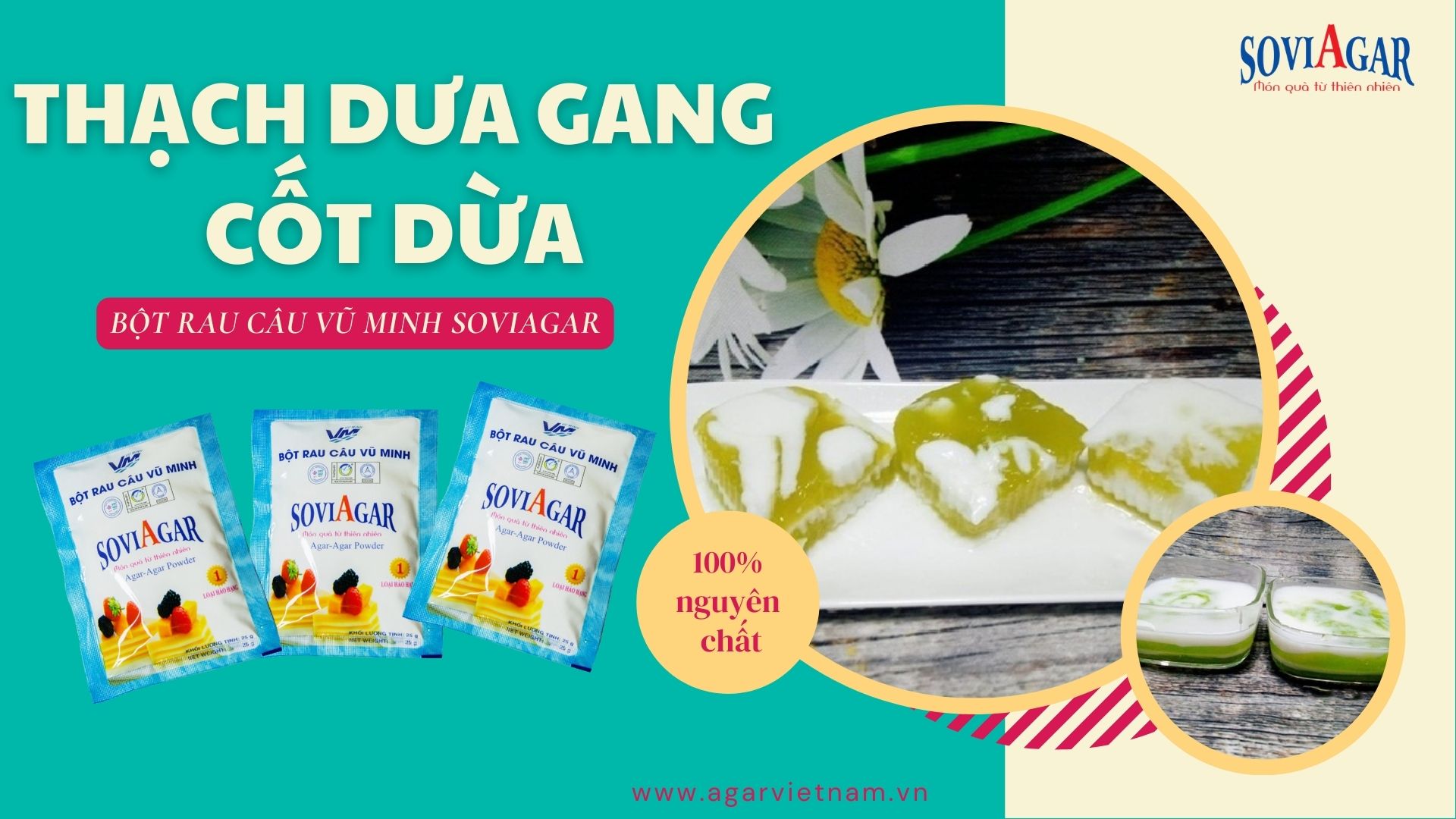 Cách làm thạch rau câu dưa gang nước cốt dừa